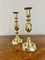 Large Antique Victorian Quality Brass King of Diamonds Candleholders, 1890s, Set of 2 3