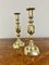 Large Antique Victorian Quality Brass King of Diamonds Candleholders, 1890s, Set of 2, Image 3