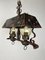 Lámpara de araña Arts & Craft Mid-Century con forma de Bouillotte de hierro pintado, años 60, Imagen 2