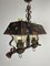 Lámpara de araña Arts & Craft Mid-Century con forma de Bouillotte de hierro pintado, años 60, Imagen 3