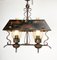 Mid-Century Arts & Craft Chandelier Bouillotte Shape in Painted Iron, 1960s 16