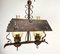 Mid-Century Arts & Craft Chandelier Bouillotte Shape in Painted Iron, 1960s 8