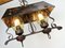 Mid-Century Arts & Craft Chandelier Bouillotte Shape in Painted Iron, 1960s 14