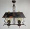 Mid-Century Arts & Craft Chandelier Bouillotte Shape in Painted Iron, 1960s 5