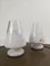Lámparas de mesa italianas de cristal de Murano artístico blanco de Prima Luce, años 70. Juego de 2, Imagen 1