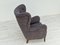 Fauteuil à Dossier Haut Imitation Cuir de Lame Gris de Slagelse Møbelværk, Danemark, 1960s 13