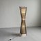 Französische Skulpturale Vintage Kobe Stehlampe aus Bambus, Metall & Leinwand, 1980er 3