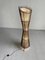 Französische Skulpturale Vintage Kobe Stehlampe aus Bambus, Metall & Leinwand, 1980er 5