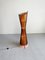 Vintage French Sculptural Organic Form Bamboo and Orange Canvas Kobe Floor Lamp, 1980s 3