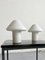 White Satin Glass Mushroom Lamps from Hala Zeist, Netherlands, 1970s, Set of 2 4