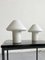 White Satin Glass Mushroom Lamps from Hala Zeist, Netherlands, 1970s, Set of 2, Image 4