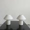 White Satin Glass Mushroom Lamps from Hala Zeist, Netherlands, 1970s, Set of 2, Image 1
