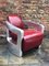 Aviators Armchair in Aluminium with Red Leather Upholstery 3