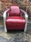 Aviators Armchair in Aluminium with Red Leather Upholstery 5
