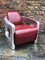 Aviators Armchair in Aluminium with Red Leather Upholstery 4