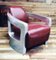 Aviators Armchair in Aluminium with Red Leather Upholstery 8