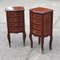 Bedside Cabinets with Inlaid Wood & Brass Decoration, Set of 2 3