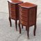 Bedside Cabinets with Inlaid Wood & Brass Decoration, Set of 2 7