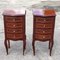 Bedside Cabinets with Inlaid Wood & Brass Decoration, Set of 2 1