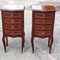 Bedside Cabinets with Inlaid Wood & Brass Decoration, Set of 2 2