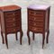 Bedside Cabinets with Inlaid Wood & Brass Decoration, Set of 2 5