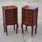 Bedside Cabinets with Inlaid Wood & Brass Decoration, Set of 2 6