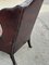 Burgundy Leather Armchair & Matching Stool in Deep Buttoned Leather, Set of 2 7