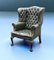 Edwardian Green Buttoned Back Library Armchair 5