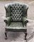 Edwardian Green Buttoned Back Library Armchair 8