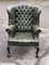 Edwardian Green Buttoned Back Library Armchair 7