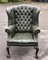 Edwardian Green Buttoned Back Library Armchair 3