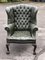 Edwardian Green Buttoned Back Library Armchair 1