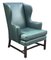 Green Leather Wingback Armchair 1