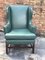 Green Leather Wingback Armchair, Image 8