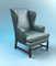 Green Leather Wingback Armchair, Image 2
