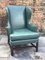 Green Leather Wingback Armchair 6