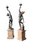 Large Bronze Statues on Bases, Set of 2 1