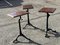 Industrial Edwardian Metal Cast Iron & Wood Machinists Tables, Set of 3 3