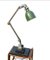 Industrielle Werkstatt-Winkel Poise Lampe mit grünem Emaille-Schirm 1