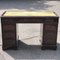 Mahogany Pedestal Desk with Green Leather Top 4