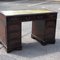 Mahogany Pedestal Desk with Green Leather Top 6