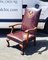 Masonic Lodge Brown Leather Armchair, Image 7