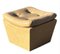 Mid-Century Tan Faux Leather Stool with Storage, Image 1