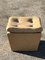 Mid-Century Tan Faux Leather Stool with Storage 3