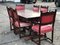 Oak Table & Leather Covered Chairs, Set of 7 5
