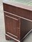 Pedestal Desk in Flame Veneer Mahogany with Green Leather Top 11