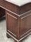 Pedestal Desk in Flame Veneer Mahogany with Green Leather Top 10