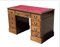 Pedestal Desk with Red Leather Top 1