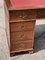 Pedestal Desk with Red Leather Top & Brass Handles 10