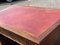 Schreibtisch mit Podest mit roter Lederplatte & Messinggriffen 9